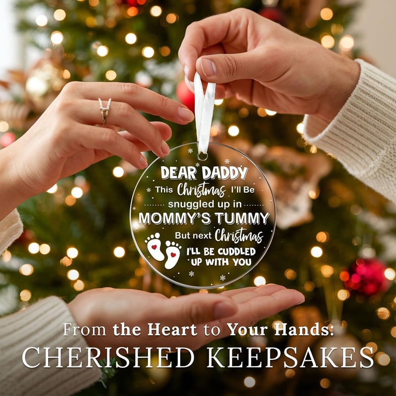 HEXMOZ First Time Dad Gifts - New Dad Gifts - Bumps First Christmas Ornament - Pregnancy Announcement for Husband, Soon to Be Daddy, 1st Time Daddy Gift - Expecting Baby on The Way - Image 4